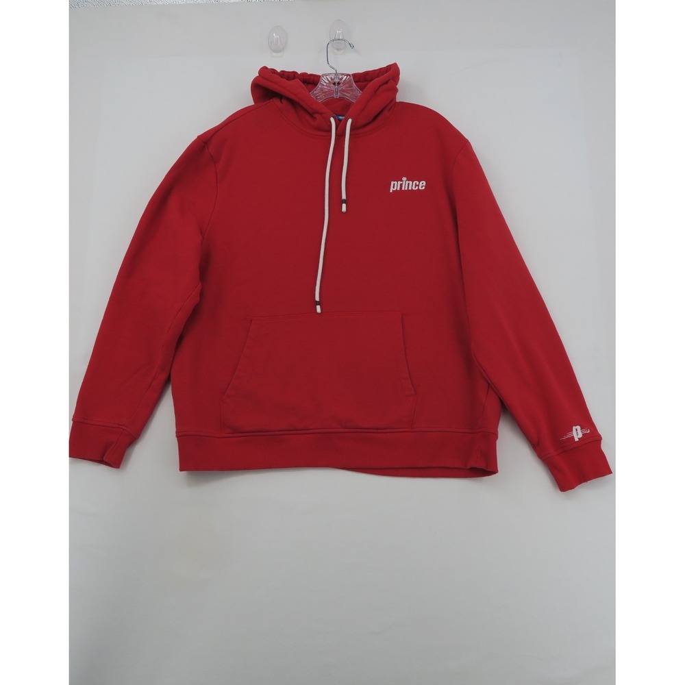 Prince Pickleball Mens Red Fleece Pullover Hoodie Sweatshirt XL Embroidered Logo
